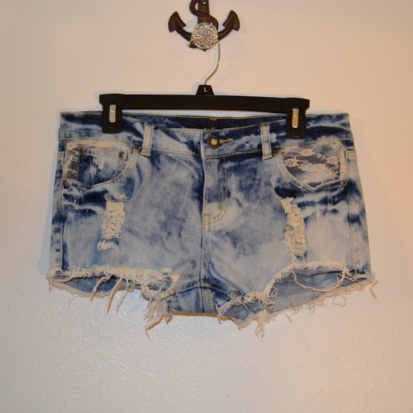 karma blue jean and lace shorts size 13 - Picture 1 of 5